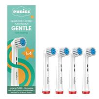 „Puries Gentle“ elektrinių dantų šepetėlių galvutės, skirtos „Oral-B“ – 4 vnt.