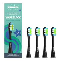 „Puries Wave Black“ elektrinių dantų šepetėlių galvutės, skirtos „Oclean“ – 4 vnt.