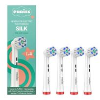 „Puries Silk“ elektrinių dantų šepetėlių galvutės, skirtos „Oral-B“ – 4 vnt.