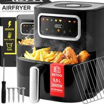 RETOO gruzdintuvė be aliejaus „Air Fryer“, 1450 W, 5,5 l dubuo, 8 programos