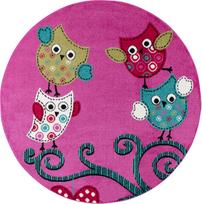 Kilimas vidaus Ayyildiz Kids Owls, įvairių spalvų/violetinė sp., 160 cm x 160 cm