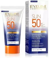 Eveline Cosmetics Whitening Apsauga nuo saulės Hyaluronic Acid Whitening Daily Kremas veidui SPF 50, 50 ml