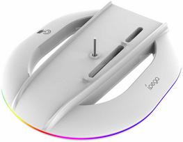 Dėklas iPega P5S035SA vertikalus stovas (2xUSB-A) su RGB, skirtas PS5 Slim / PS5 Pro Baltas