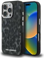 „Karl Lagerfeld IML“ leopardo rašto „MagSafe“ dėklas, skirtas „iPhone 16 Pro Max“ – Juodas
