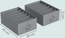 Songmics Spintos organizatorius, 6 vnt. rinkinys, sulankstomi stalčių organizatoriai su 6 skyreliais