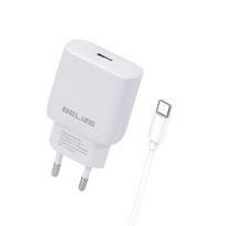 Beline Charger 1x USB-C 30W + cableUSB-C baltos spalvos /baltos spalvos PD 3.0 BLNCW30C GaN