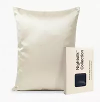 Šilkinis pagalvės užvalkalas NOXNOX® – 100% Mulberry šilkas, Dramblio kaulo spalvos (19 momų)