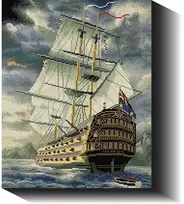 Piratų laivas 40×50 cm (kvadratiniai deimantukai)