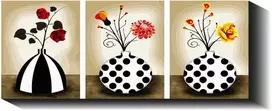 Gėlės vazonuose 120×50 cm (iš 3 dalių)