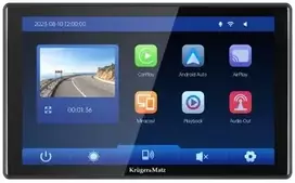 Automagnetola 9" multimedijos stotelė su Android Auto, Apple Carplay, DVR ir galinio vaizdo kamera Kruger & Matz