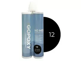 GoPoxy Epoxy 12 - Gloss Juodas dvikomponentis plytelių tarpų glaistas 400 ml kartridžas