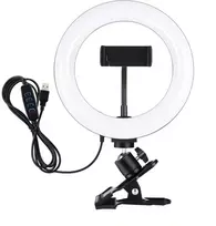 Puluz 20 cm žiedinis šviestuvas vaizdo tinklaraščiams su monitoriaus laikikliu, telefono laikikliu ir spalvų temperatūros reguliavimu (juodas)