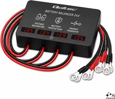 Qoltec Įtampos balansuoklis 48V, skirtas 4 x 12V akumuliatoriams | 10A | AGM GEL LiFePO4 | LED