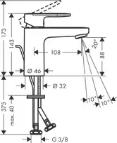 Hansa Hansgrohe Vernis Blend 100 CoolStart, 71585670, juodas matinis