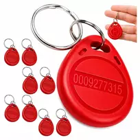 RFID raktų pakabukas 125KHz raudonas NFC bekontaktis unikalus domofonas x10 vnt