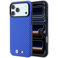 BMW M Carbon Metal Logo MagSafe dėklas telefonui iPhone 17 Pro Max / 18 Pro Max, mėlynas