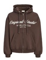 Jack & Jones - Jornorrebro Front Sweat Zip Hood - Džemperis - Ruda
