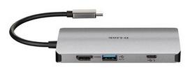 D-LINK USB-C 8-port USB 3.0 hub with HDMI and Ethernet and SD and microSD card reader and USB-C charging port
