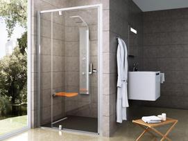 Varstomos dušo durys Ravak Pivot, PDOP2-110, blizgi+stiklas Transparent