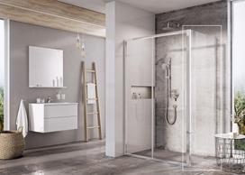 Stacionari sienelė Ravak Blix Slim, BLSPS-80 blizgus+transparent