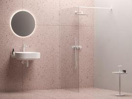 Dušo kabina Ravak Walk-In Wall, 1100x80-120 Walk-In Wall Set 110, balta matinė+stiklas Transparent