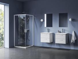 Kvadratinė dušo kabina Ravak Blix II NBLRV2, 90x90, matinė balta+stiklas Transparent