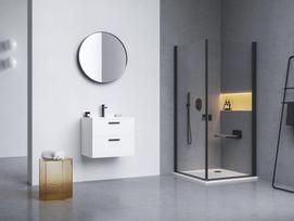 Stačiakampės dušo kabinos sienelė Ravak Chrome, CRV1-100 juoda+stiklas Transparent