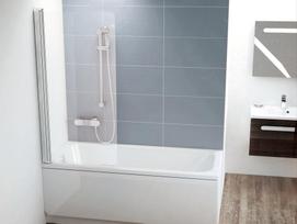 Vonios sienelė Ravak Chrome, CVS1 80 K, blizgi+stiklas Transparent