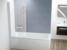 Vonios sienelė Ravak Chrome, CVS1 80 K, balta+stiklas Transparent