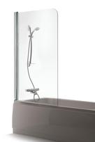 Vonios sienelė Brasta Glass Maja, 90x150 cm, skaidrus stiklas, chromas
