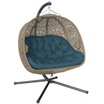 Pakabinamas supamasis krėslas Outsunny 132x126x172cm., juodos/smėlio spalvos