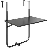 Pakabinamas balkono stalas Outsunny 62x60x85,5cm., juodos spalvos