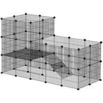 Gyvūnų aptvaras PawHut 140x70x105cm., juodos spalvos