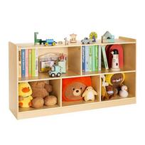 Montessori vaikų knygų lentyna, 114 cm, ruda, 5 dalių vitrina