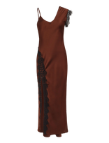 Topshop - Tsclari One Shoulder Lace Trim Dress Wvn - Priglundanti suknelė - Ruda