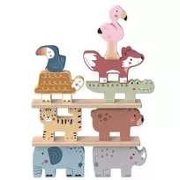 TOOKY TOY Montessori medinės gyvūnų dėlionės 9 el.
