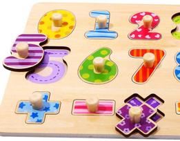 Dėlionė Tooky Toys Paėmęs žaislinis medinis galvosūkis, mokantis suskaičiuoti galvosūkį su kaiščių numeriais