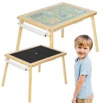 WOOPIE GREEN Medinis veiklos stalas "4-in-1" kreidinės lentos talpyklos Miesto žemėlapio piešimo popierius