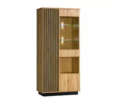 Sistema „LAMELO“ LA3 (vitrina 2D1W) – Spalva: juoda