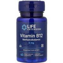 Life Extension, Vitaminas B12 Metilkobalaminas, 5 mg, 60 Vegetariškos pastilės