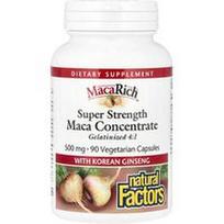 Natural Factors, Maca Rich®, Maca koncentratas su korėjietišku ženšeniu, Super Strength, 90 vegetariškų kapsulių