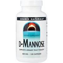 Source Naturals, D-manozė, 500 mg, 120 kapsulių
