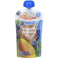 Happy Family Organics, „Happy Tot®“, skaidulos ir baltymai, 2+ metų vaikams, ekologiškos kriaušės, mėlynės ir špinatai, 113 g