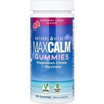Natural Vitality, „MaxCalm™“, magnio citrato ir glicinato guminukai, aviečių ir citrinų skonio, 120 guminukų (83 mg viename guminuke)