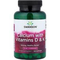 Swanson Vitamins, Kalcis su vitaminais D ir K, 100 kapsulių