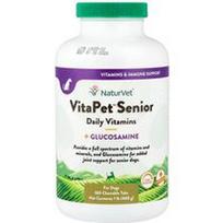 NaturVet, VitaPet Senior, kasdieniai vitaminai + gliukozaminas, šunims, 180 kramtomųjų skirtukų, 1 svaras (468 g)