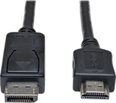 Adapter AV Eaton Tripp Lite Series DisplayPort to HDMI Adapter Cable (M/M), 3 ft. (0.9 m) - Kabel adapterowy - DisplayPort męski zu HDMI męski - 91 cm - Black | P582-003 | 037332186195