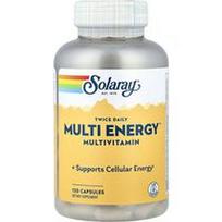Solaray, Dvigubai kasdien vartojamas „Multi Energy™“ multivitaminas, be geležies, 120 kapsulių