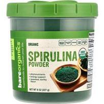 BareOrganics, Ekologiški spirulinos milteliai, 8 uncijos (227 g)