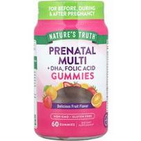 Nature's Truth, Prenatalinis multivitaminų + DHA, folio rūgšties guminukai, skanūs vaisiai, 60 guminukų